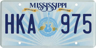 MS license plate HKA975