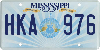 MS license plate HKA976