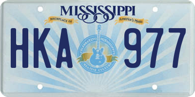 MS license plate HKA977
