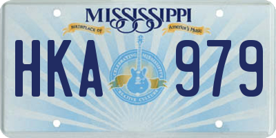 MS license plate HKA979