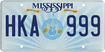 MS license plate HKA999