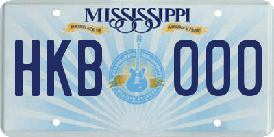 MS license plate HKB000