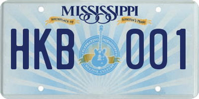 MS license plate HKB001