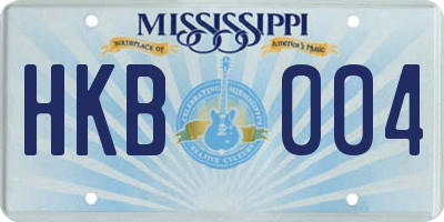 MS license plate HKB004