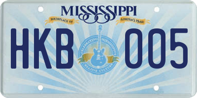 MS license plate HKB005