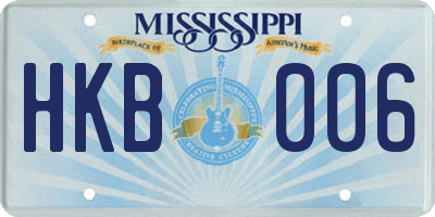 MS license plate HKB006