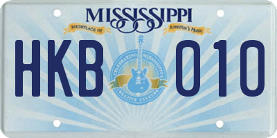 MS license plate HKB010
