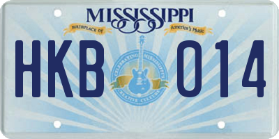 MS license plate HKB014