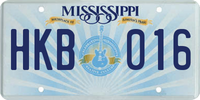 MS license plate HKB016