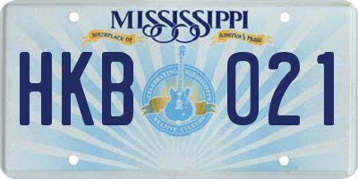 MS license plate HKB021