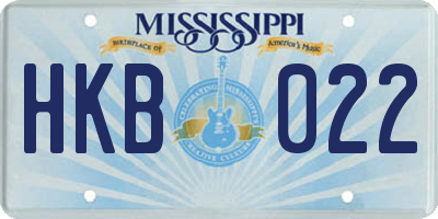 MS license plate HKB022