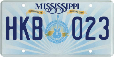MS license plate HKB023