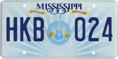 MS license plate HKB024