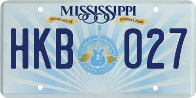 MS license plate HKB027