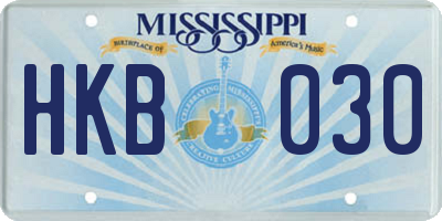 MS license plate HKB030