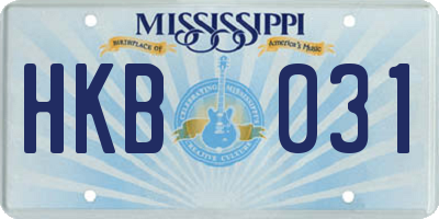 MS license plate HKB031