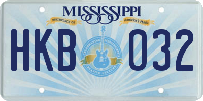 MS license plate HKB032