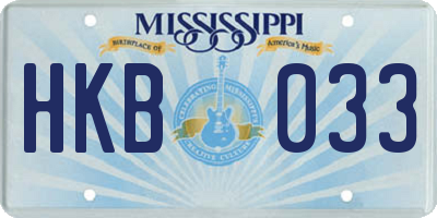 MS license plate HKB033