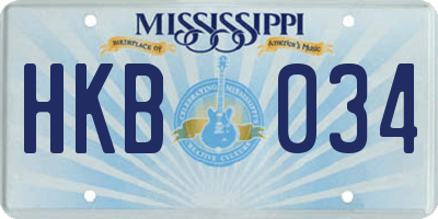 MS license plate HKB034