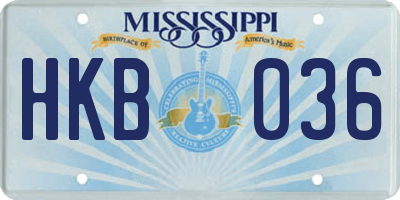 MS license plate HKB036