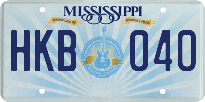 MS license plate HKB040