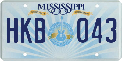 MS license plate HKB043