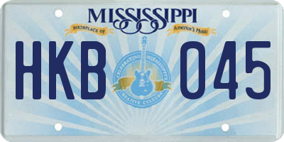 MS license plate HKB045