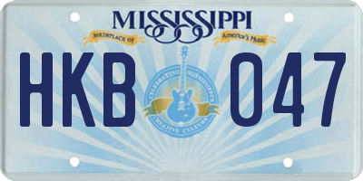 MS license plate HKB047