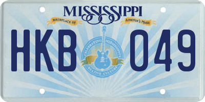 MS license plate HKB049
