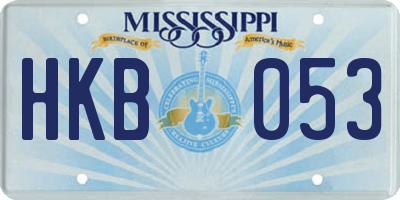 MS license plate HKB053