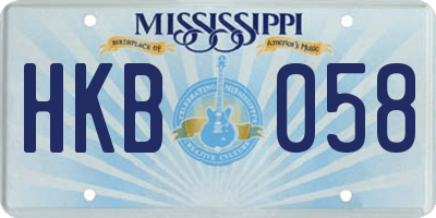 MS license plate HKB058