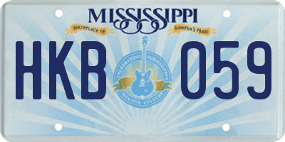 MS license plate HKB059