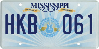 MS license plate HKB061