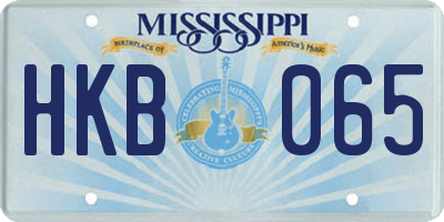MS license plate HKB065