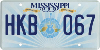 MS license plate HKB067