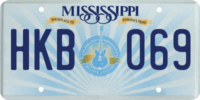 MS license plate HKB069