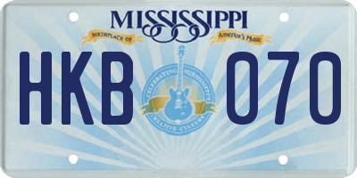 MS license plate HKB070