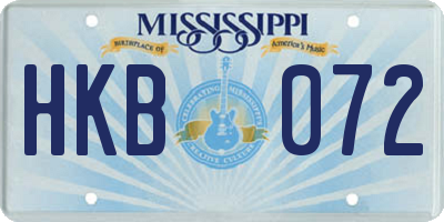 MS license plate HKB072