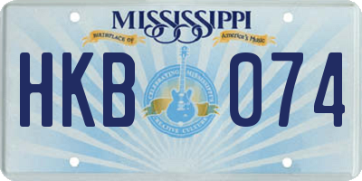MS license plate HKB074