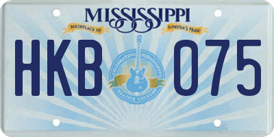 MS license plate HKB075