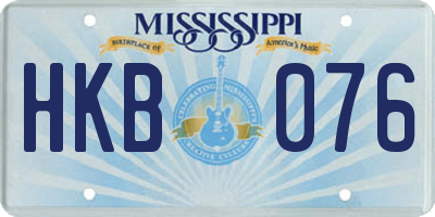 MS license plate HKB076