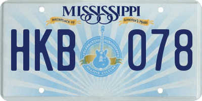 MS license plate HKB078