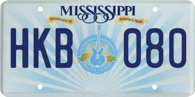 MS license plate HKB080