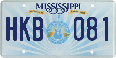 MS license plate HKB081