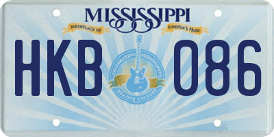 MS license plate HKB086