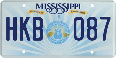 MS license plate HKB087