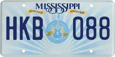 MS license plate HKB088