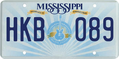 MS license plate HKB089