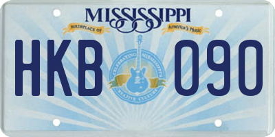 MS license plate HKB090