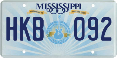 MS license plate HKB092
